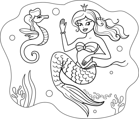 Mermaid Princess Coloring Page